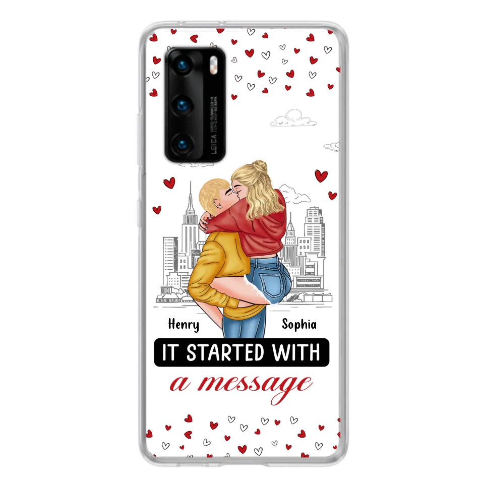 Custom Personalized Couple Phone Case For Xiaomi/ Oppo/ Huawei - Gift Idea For Couple - It Started With A Message