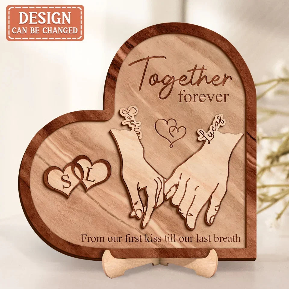 Personalized Couple Wooden Art - Gift Idea Couple/Husband And Wife - Together Forever