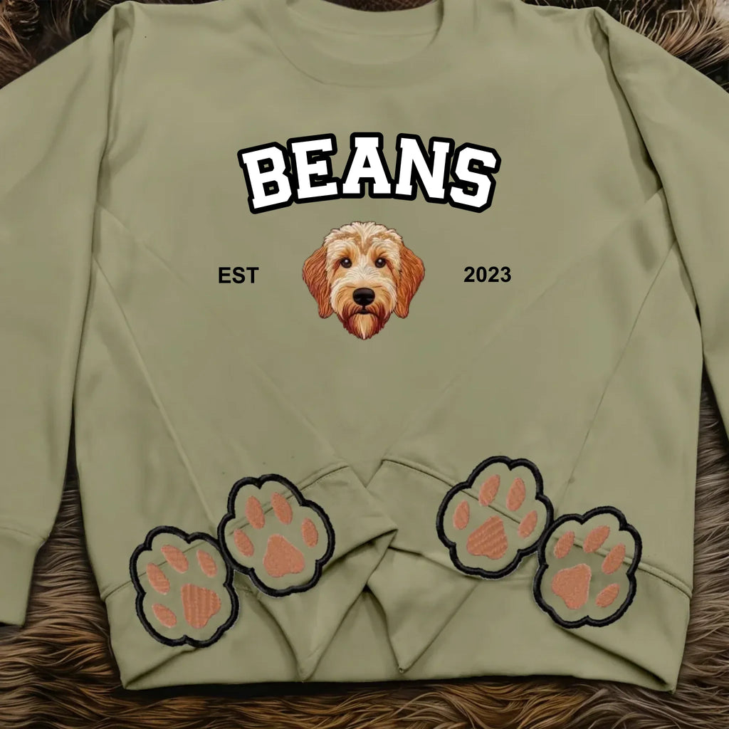 Personalized Dog Mom Side Bow Embroidered Sweatshirt - Upload Dog Photo - Gift Idea For Dog Lover
