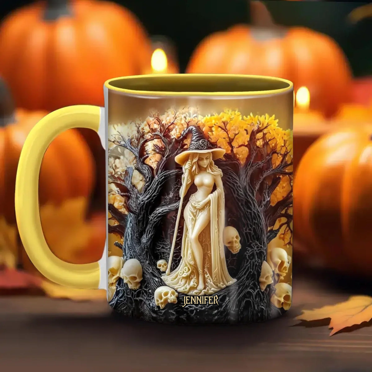 Personalized Witch Accent Mug - Gift Idea For Halloween/Witch - Custom Name