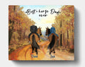 Custom Personalized Riding Horse Canvas Gift For Father's Day From Daughter and Son - Best Horse Dad Ever