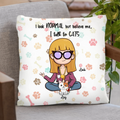 Personalized Cats and Owner Pillow Cover - Mom/Dad and Up to 5 Cats - Father's day gift idea for Cat Dad - I Look Normal But Believe Me, I Talk To Cats - RB2SYX