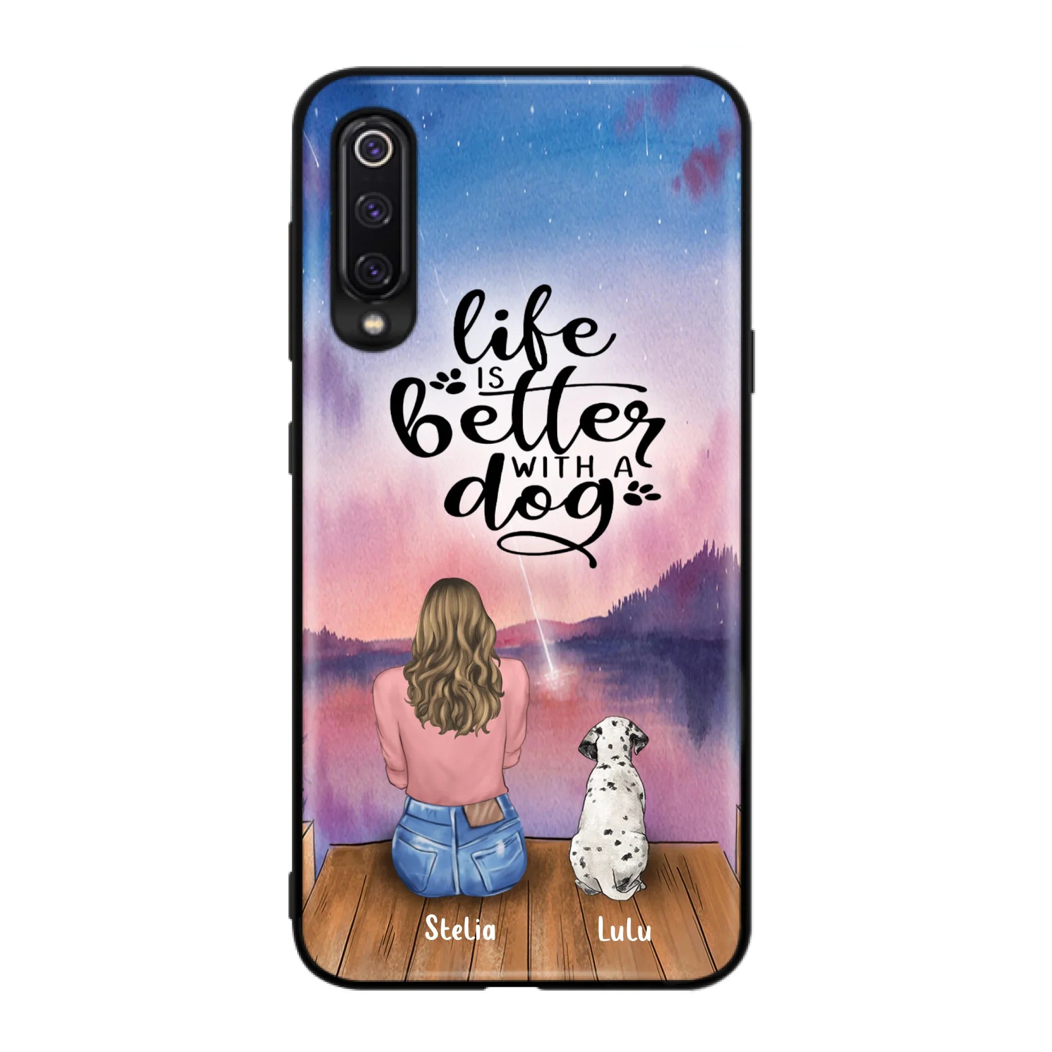 Personalized Dog Mom Phone Case - Gifts For Dog Lovers With Up to 4 Dogs - Life Is Better With A Dog - Case For iPhone, Samsung And Xiaomi