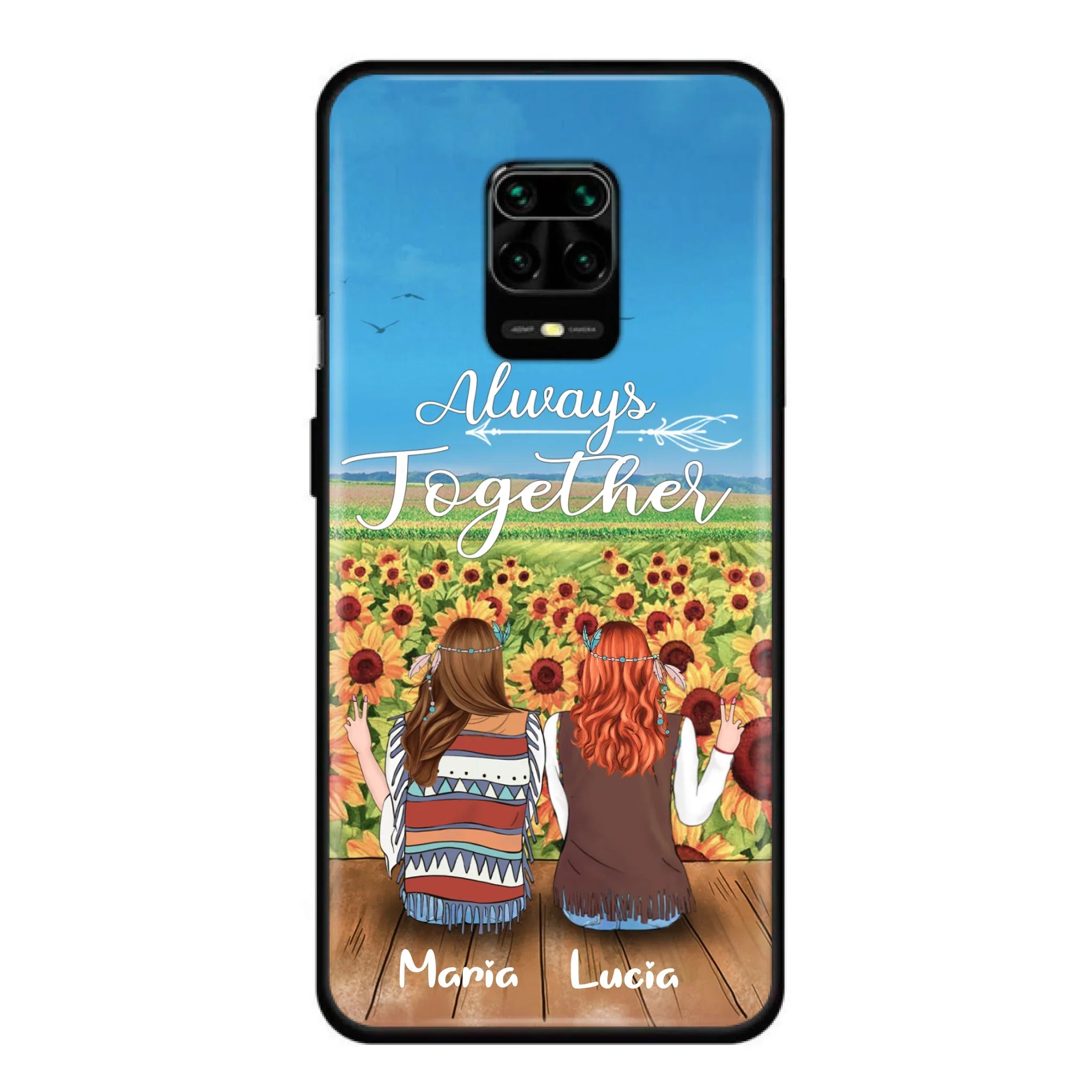 Personalized Hippie Friends Phone Case - Up to 3 Girls - Always Together - F8H385