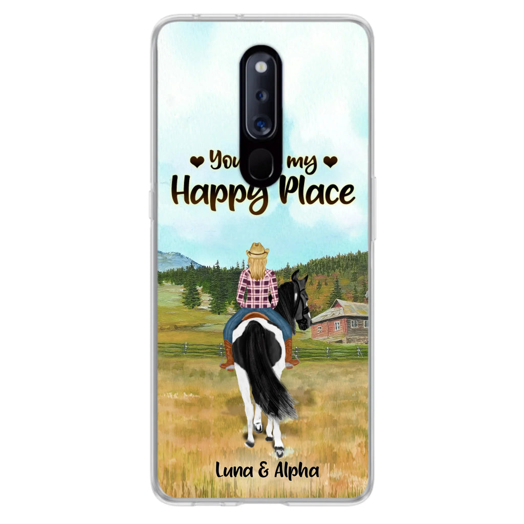 Custom Personalized Horse Riding Phone Case - You Are My Happy Place - Case Phone For Xiaomi, Oppo And Huawei