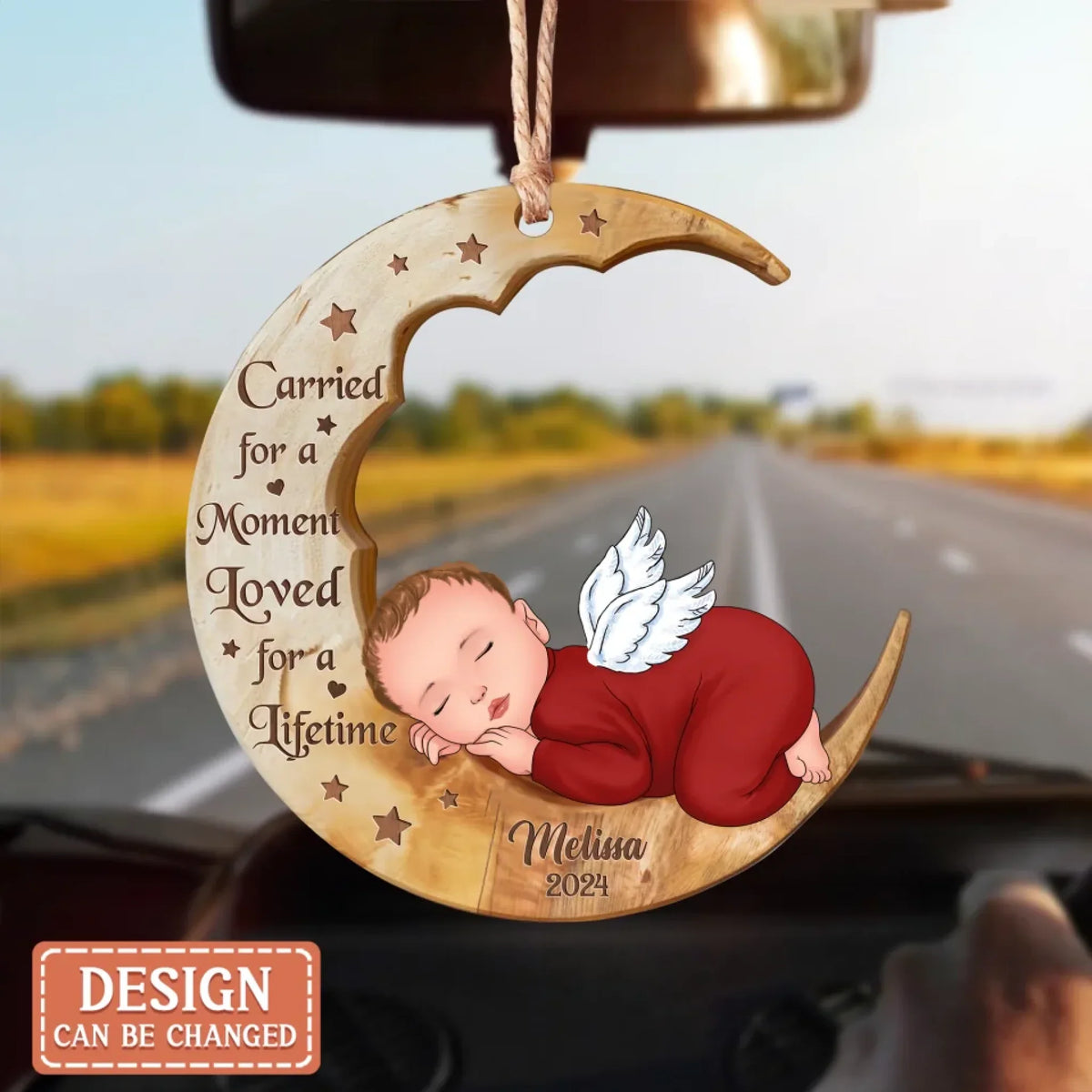 Personalized Memorial Wooden Art - Memorial Gift Idea For Loss Of Baby - We Will Hold You In Our Hearts Until We Can Hold You In Heaven