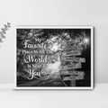 Personalized Family Poster - Gift Idea For Family/Parents with up to 7 Members - My Favorite Place In All The World Is Next To You