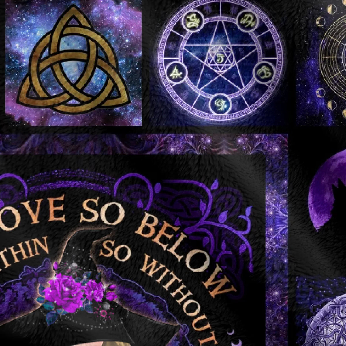 Personalized Witch Fleece Throw Blanket/Quilt- Halloween Gift Idea - As Above So Below As Within So Without As The Universe So The Soul