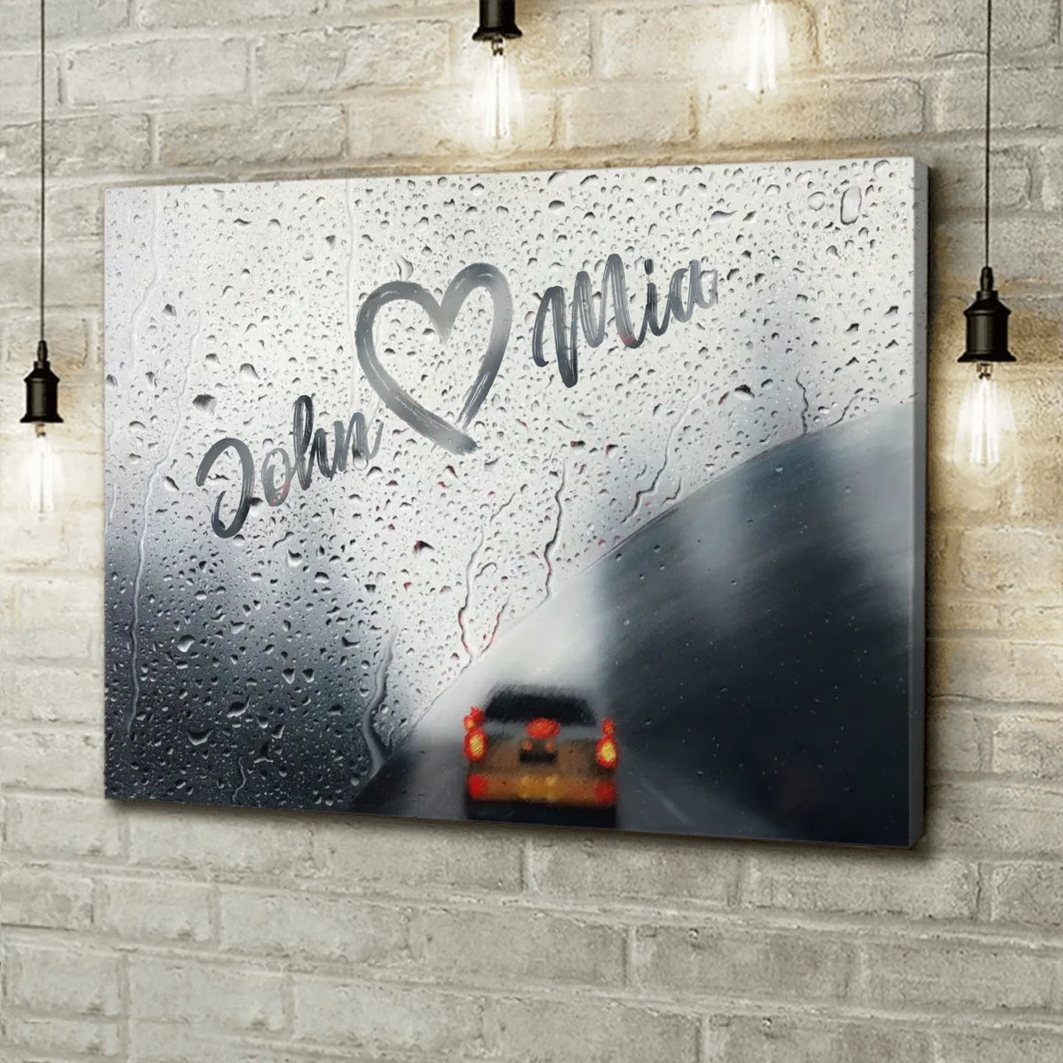 Custom Personalized Couple Rainy Day Canvas - Gift Idea For Couple