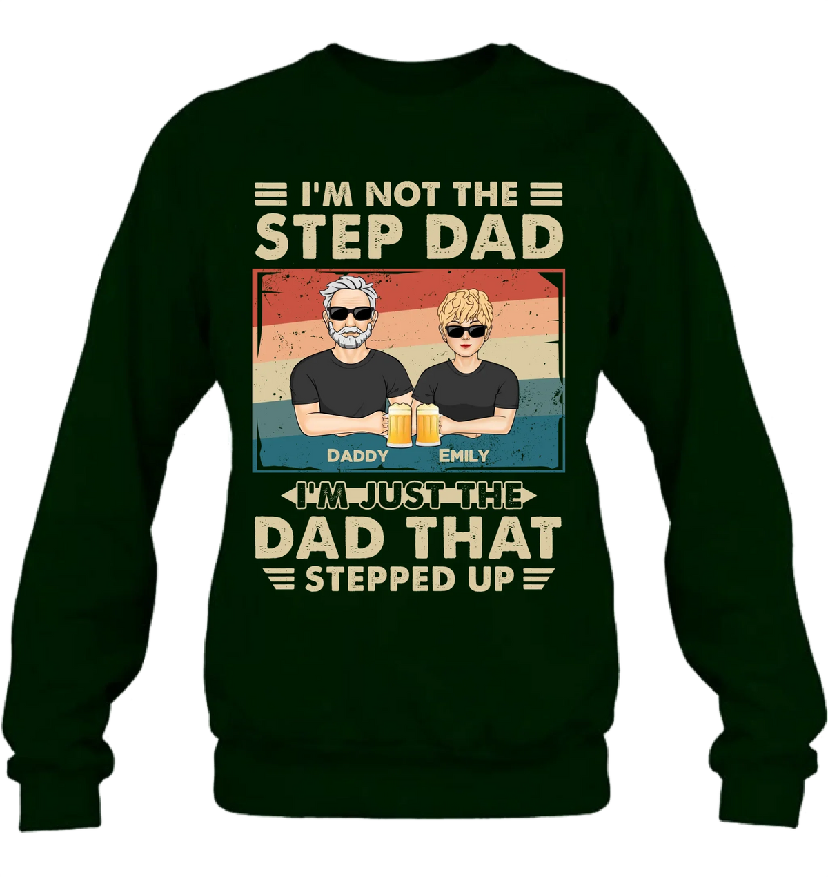 Personalized Step Dad Shirt/Sweater/Hoodie - Dad With Up To 4 Children - Father's Day Gift Idea For Step Dad