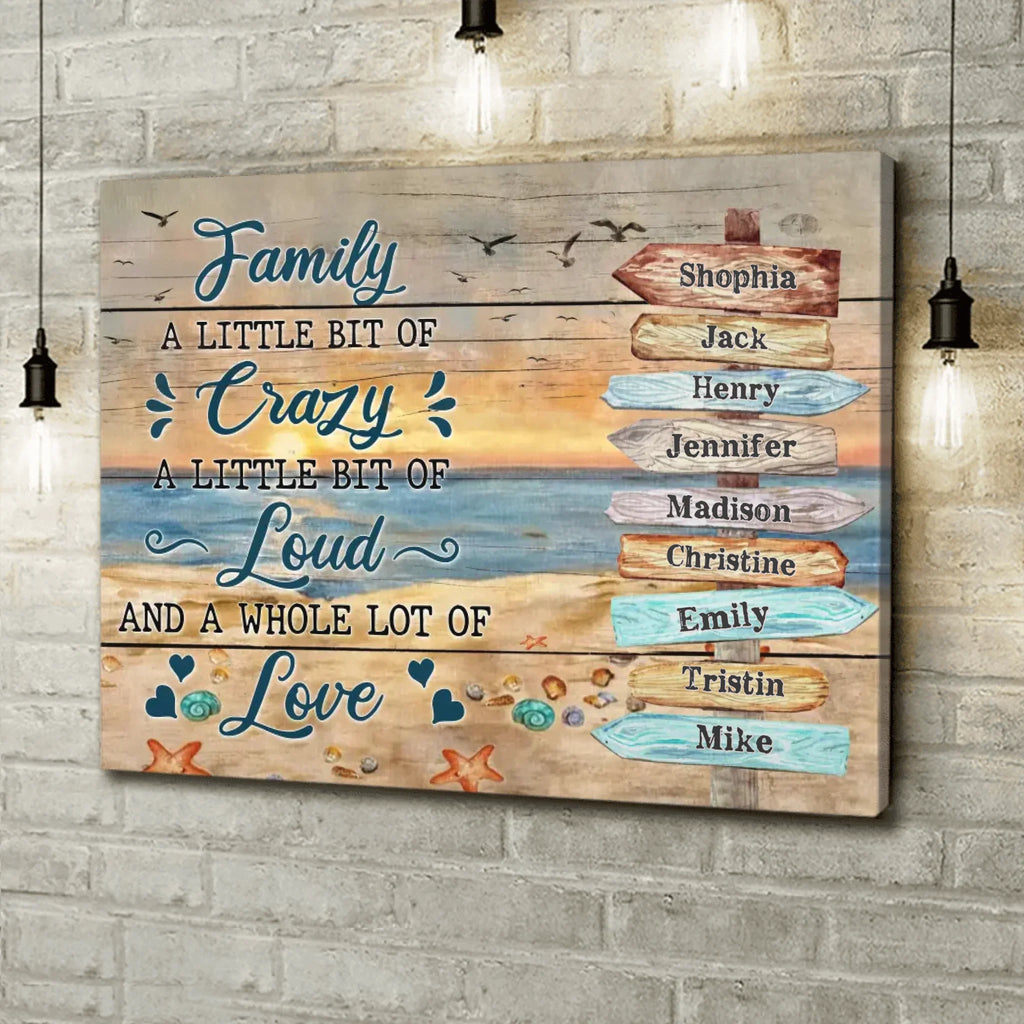 Personalized Family Canvas - Gift Idea For Family - Family A Little Bit Of Crazy