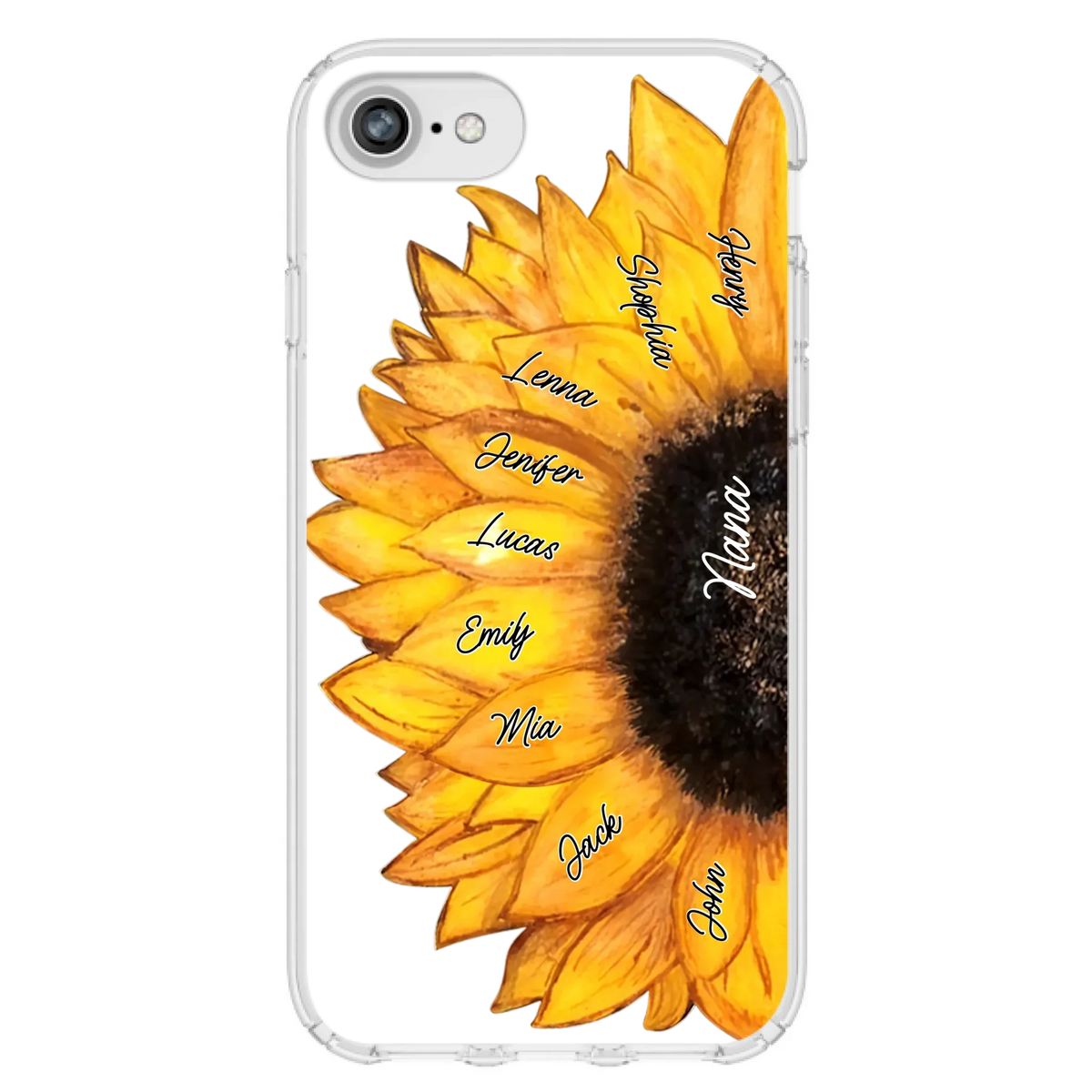 Custom Personalized Sunflower Grandma Phone Case -Upto 9 Kids - Mother's Day Gift Idea for Mom/Grandma