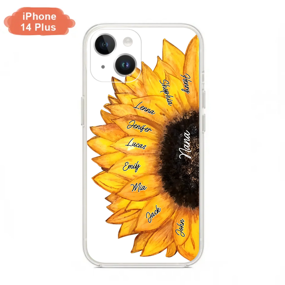 Custom Personalized Sunflower Grandma Phone Case -Upto 9 Kids - Mother's Day Gift Idea for Mom/Grandma