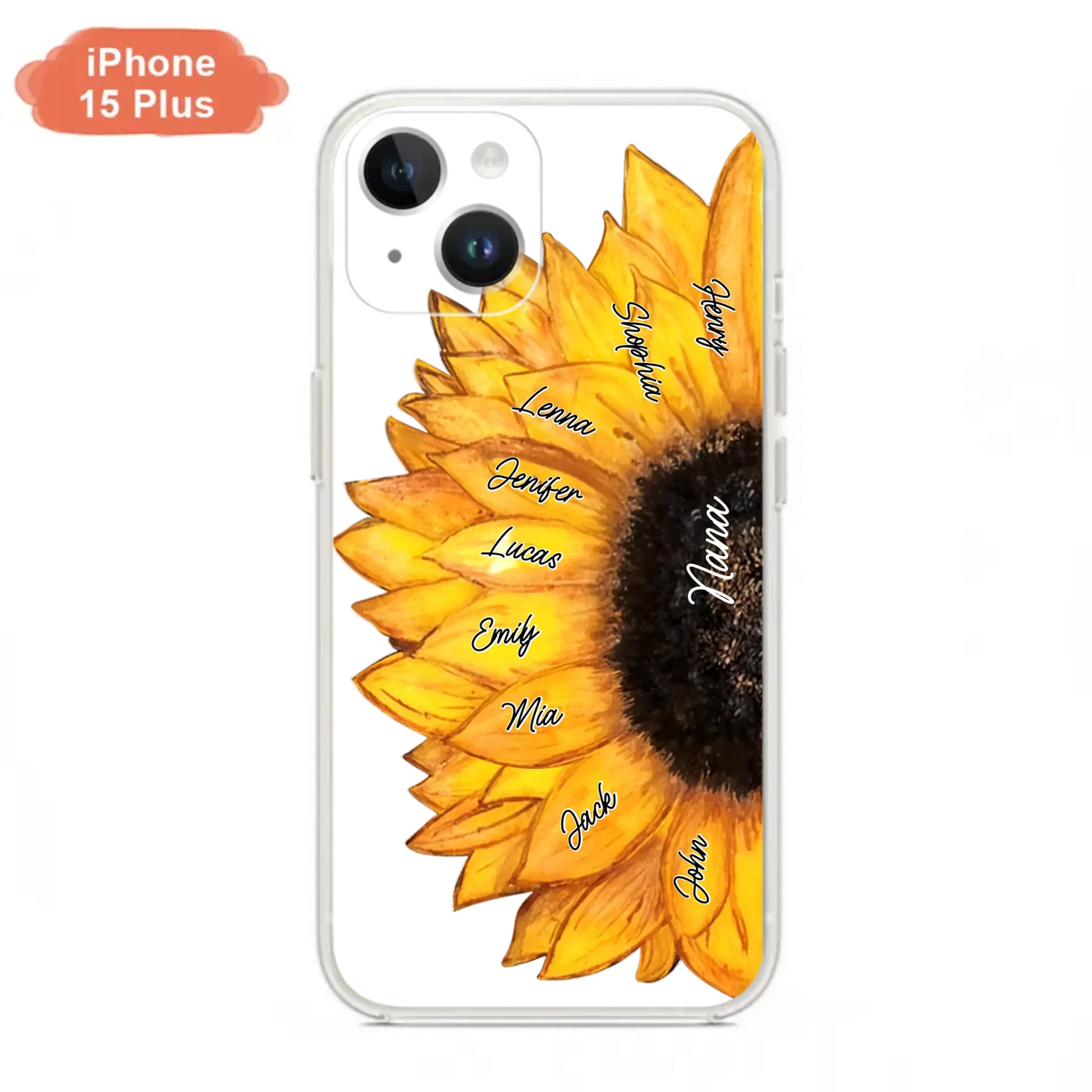 Custom Personalized Sunflower Grandma Phone Case -Upto 9 Kids - Mother's Day Gift Idea for Mom/Grandma