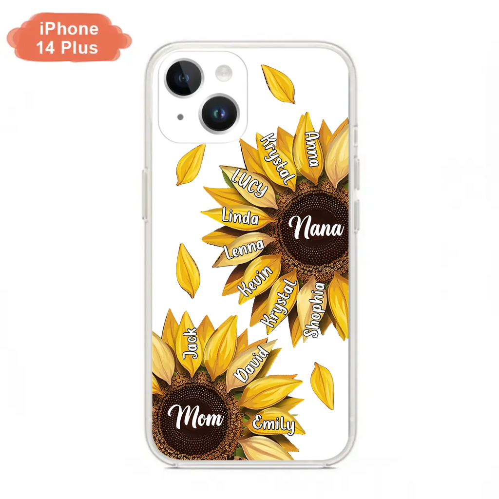 Custom Personalized Sunflower Grandma Phone Case -Upto 11 Kids - Mother's Day Gift Idea for Mom/Grandma -  Case For iPhone/Samsung