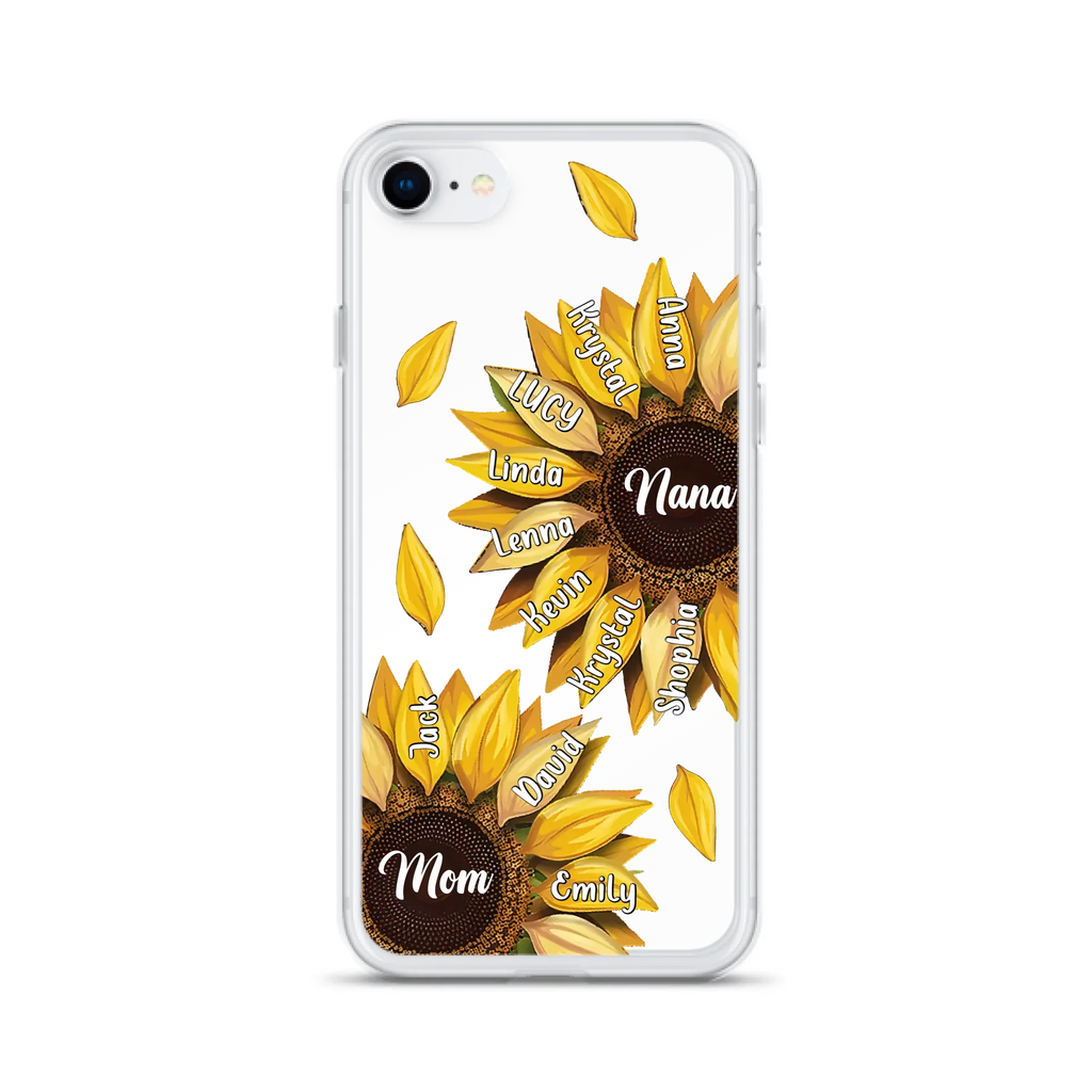 Custom Personalized Sunflower Grandma Phone Case -Upto 11 Kids - Mother's Day Gift Idea for Mom/Grandma -  Case For iPhone/Samsung