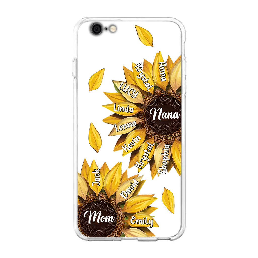 Custom Personalized Sunflower Grandma Phone Case -Upto 11 Kids - Mother's Day Gift Idea for Mom/Grandma -  Case For iPhone/Samsung