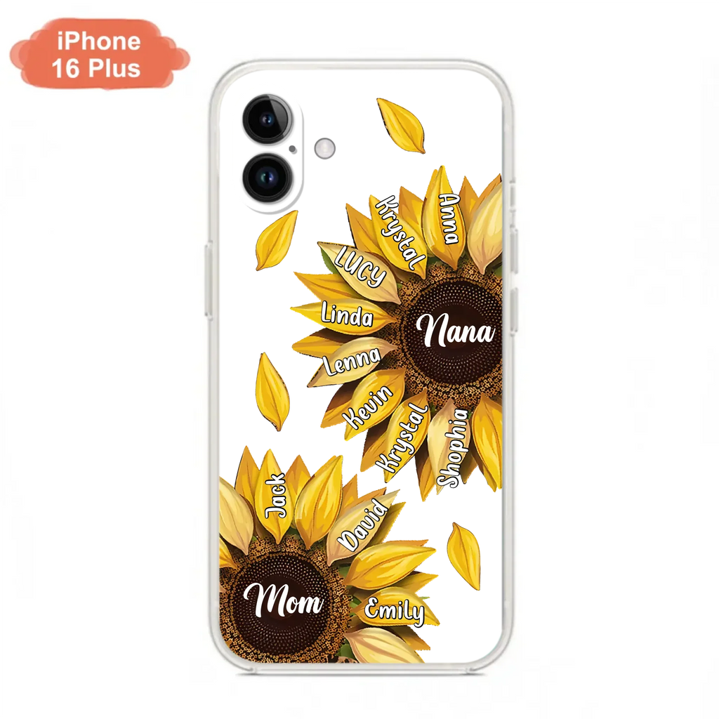 Custom Personalized Sunflower Grandma Phone Case -Upto 11 Kids - Mother's Day Gift Idea for Mom/Grandma -  Case For iPhone/Samsung