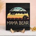 Personalized Mama Bear Wooden Art - Mother's Day/Birthday Gift For Mom - Up to 5 Kids