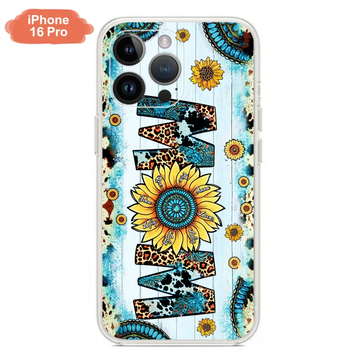 Custom Personalized Mom Sunflower Phone Case - Mother's Day Gift Idea - Upto 8 Kids - Case For iPhone/ Samsung