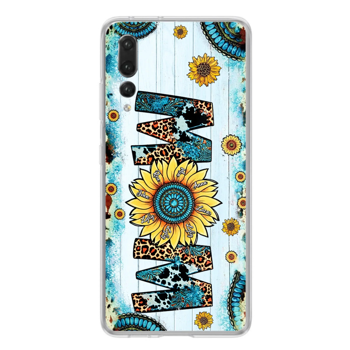 Personalized Mom Sunflower Phone Case - Mother's Day Gift Idea - Up to  8 Kids - Xiaomi/Oppo/Huawei