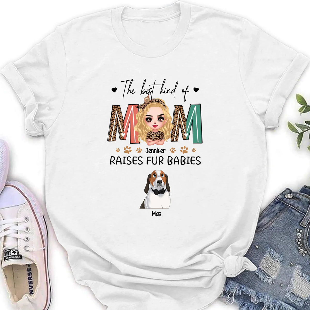 Personalized Dog Mom T-Shirt/Sweatshirt/Long Sleeve/Hoodie - Mother's Day Gift For Dog Lover - The Best Kind Of Mom Raises Fur Babies