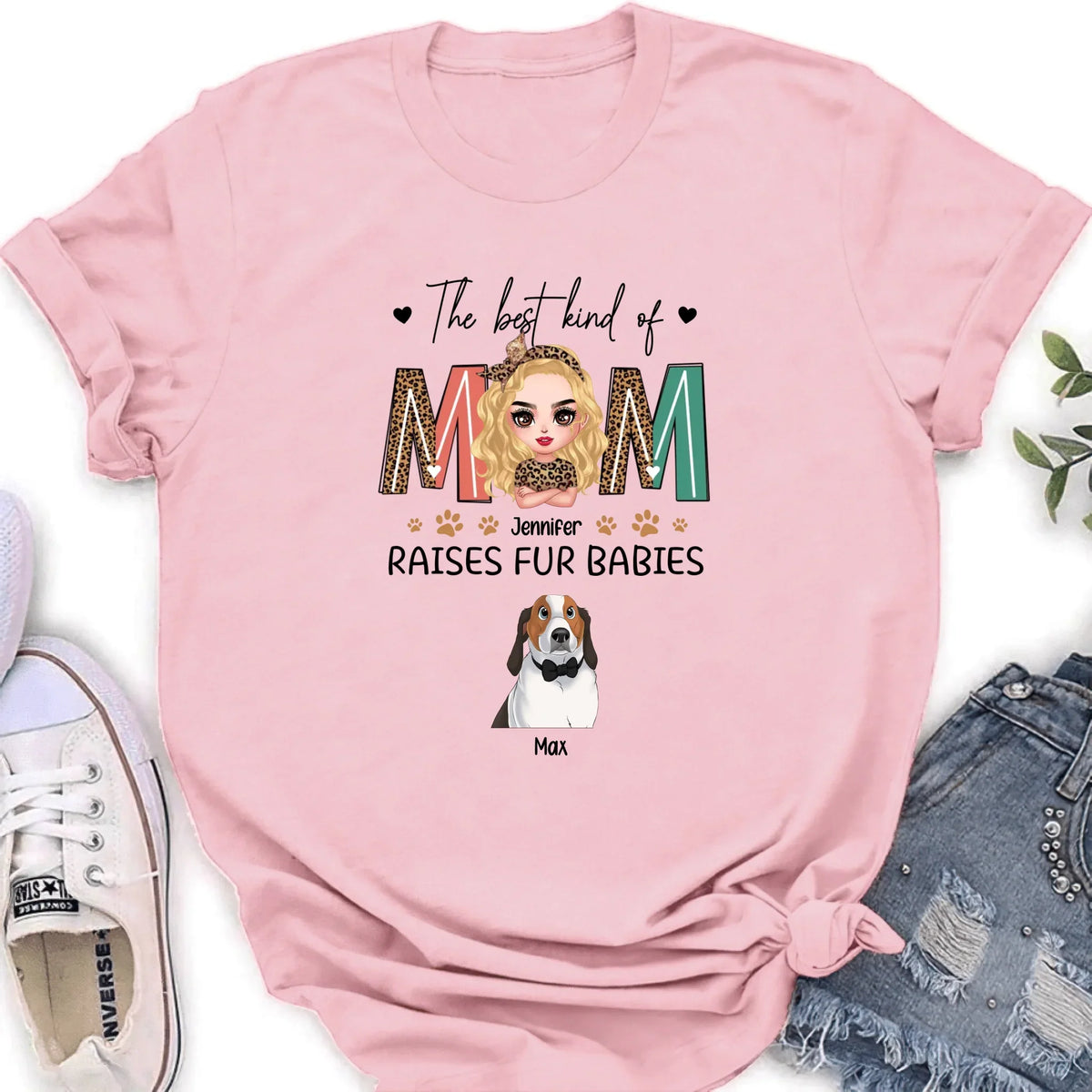 Personalized Dog Mom T-Shirt/Sweatshirt/Long Sleeve/Hoodie - Mother's Day Gift For Dog Lover - The Best Kind Of Mom Raises Fur Babies