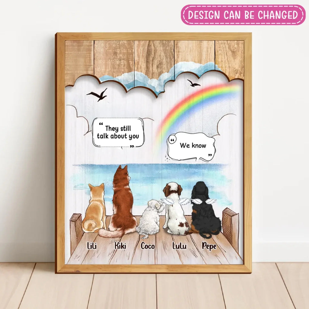 Personalized Memorial Dog Mom Wooden Art - Gift Idea For Dog Lover - Up to 5 Pets