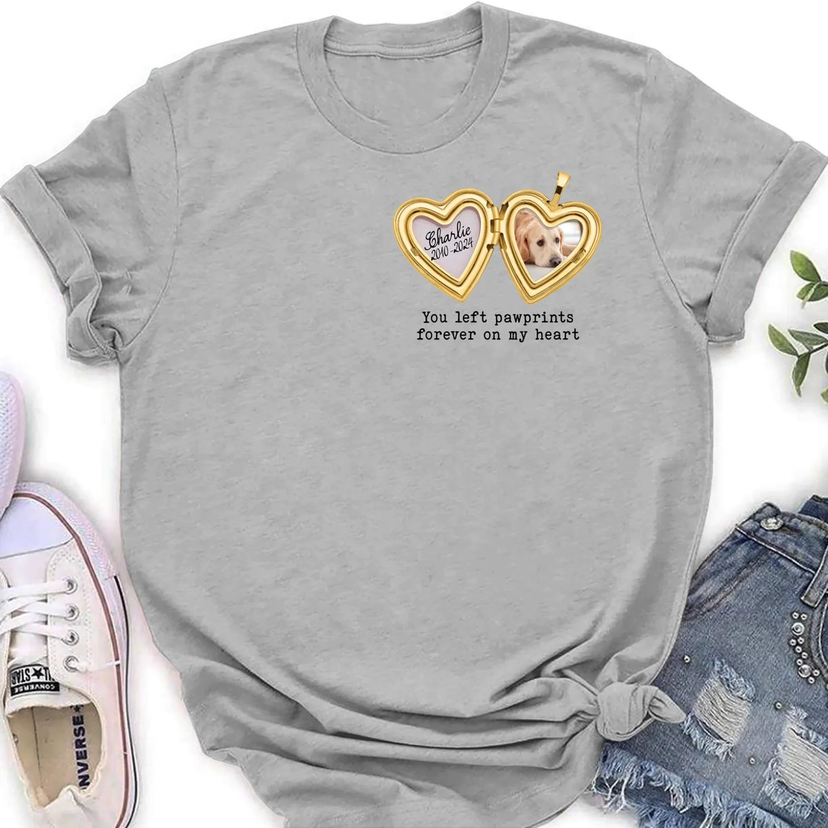 Personalized Dog T-Shirt/Sweatshirt/Hoodie - Gift Idea For Dog Lovers - You Left Pawprints Forever On My Heart
