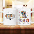 Personalized Owl Grandma Embroidered Effect Design Coffee Mug - Up to 6 Kids - Mother's Day Gift Idea for Grandma