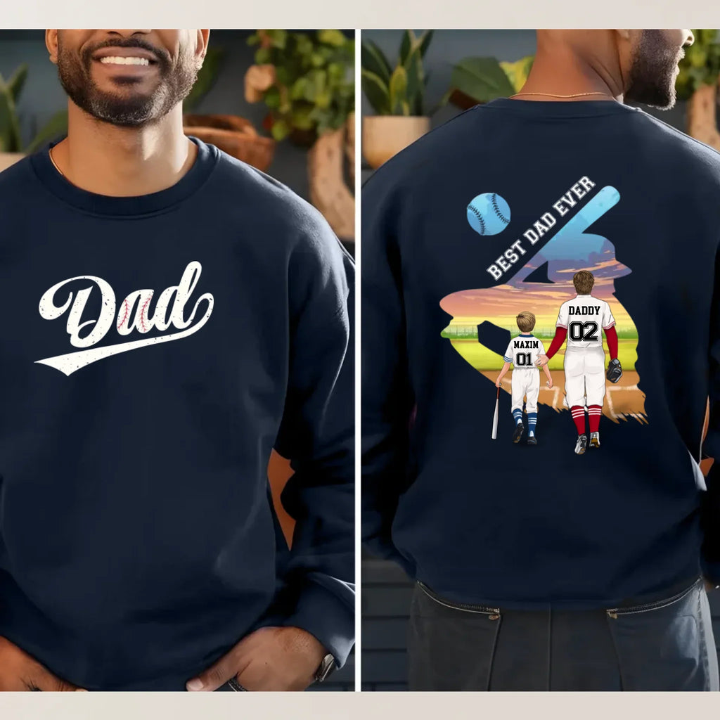 Personalized Baseball Best Dad Ever T-shirt/ Hoodie/ Sweater - Father's Day Gift Idea