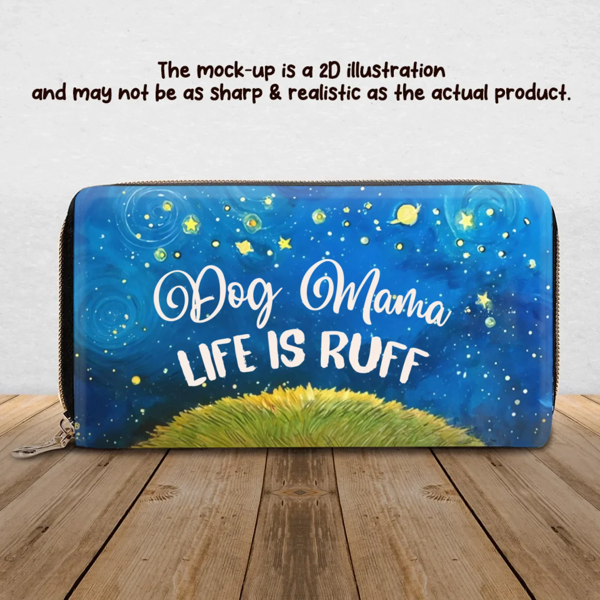 Personalized Dog Mom Long Wallet - Mother's Day Gift Idea For Dog Lover - Dog Mama Life Is Ruff