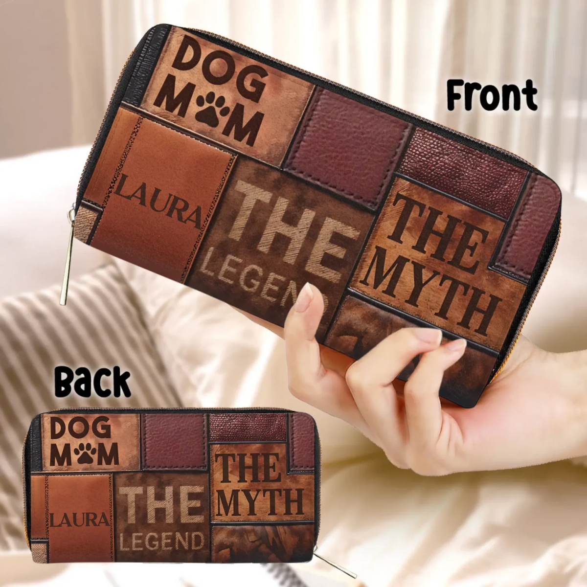 Personalized Dog Mom Long Wallet - Mother's Day Gift Idea For Dog Lover - Dog Mom The Legend The Myth