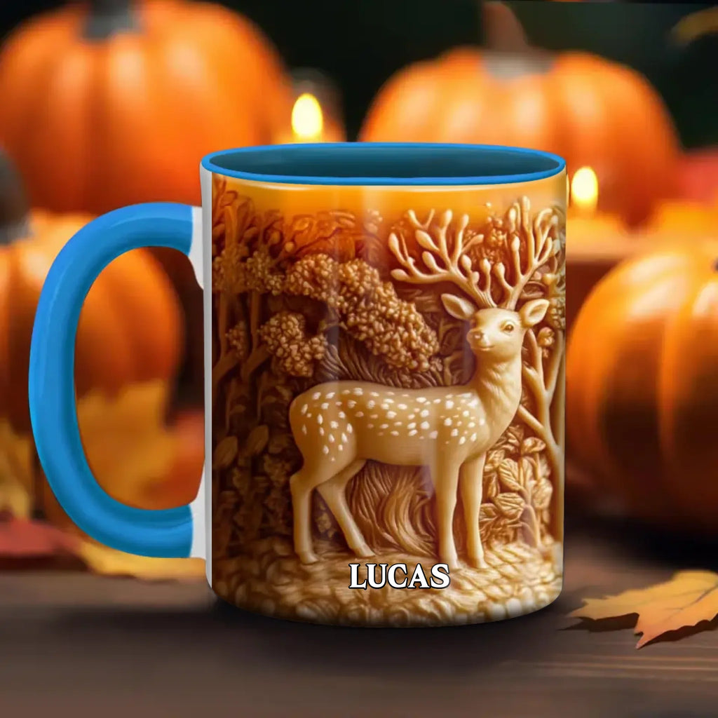 Personalized 3D Deer Hunting Accent Mug - Gift Idea For Hunting Lover