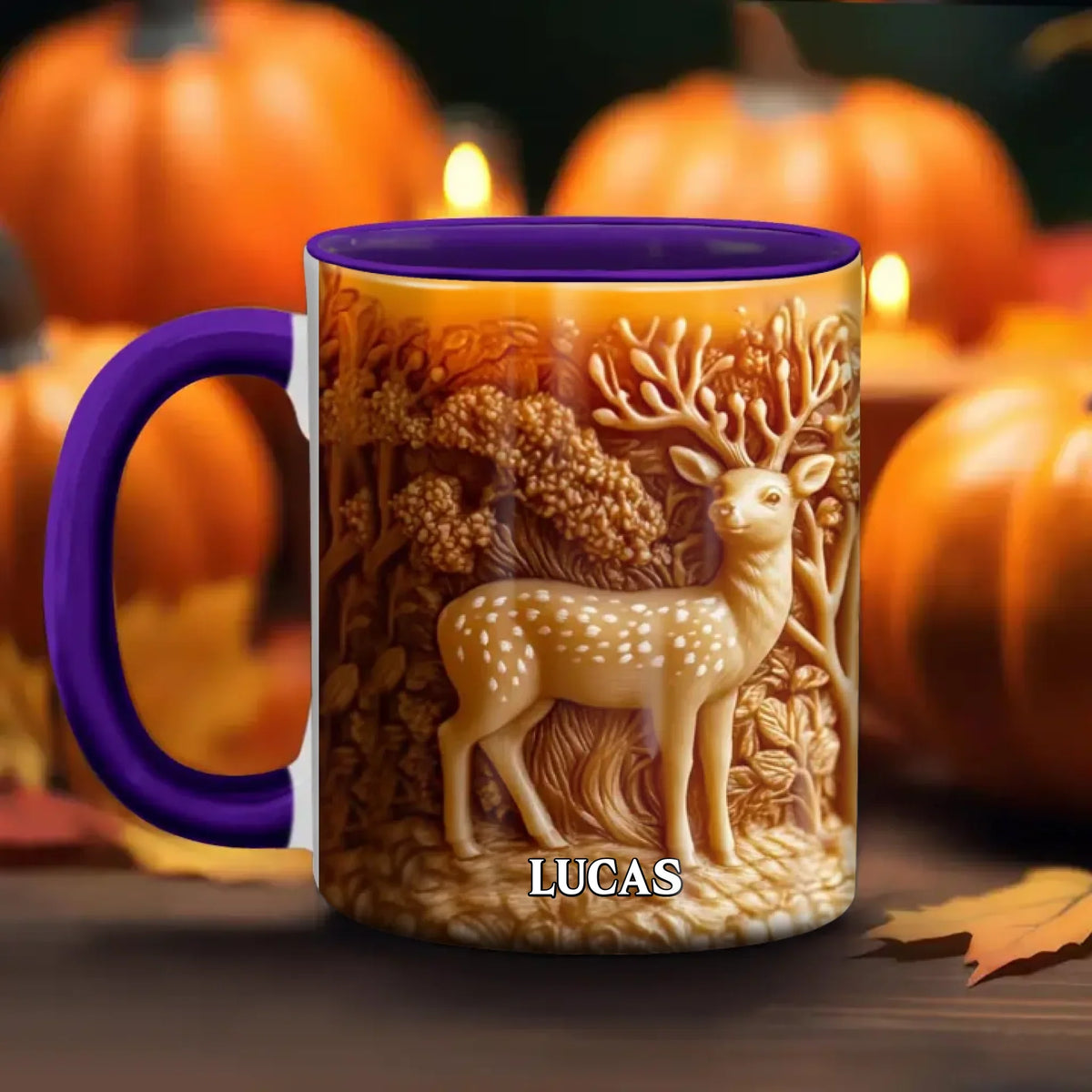 Personalized 3D Deer Hunting Accent Mug - Gift Idea For Hunting Lover