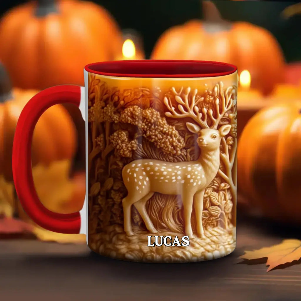 Personalized 3D Deer Hunting Accent Mug - Gift Idea For Hunting Lover