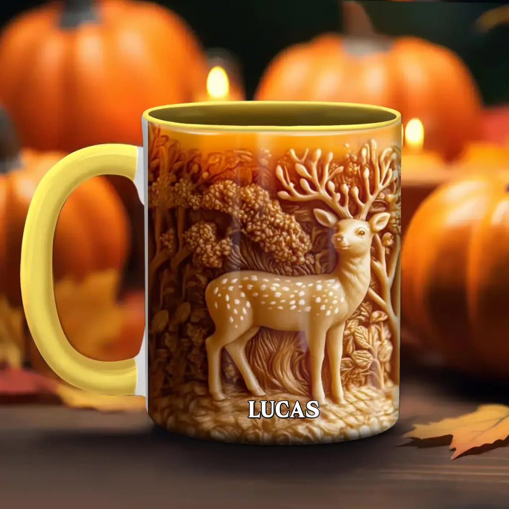 Personalized 3D Deer Hunting Accent Mug - Gift Idea For Hunting Lover