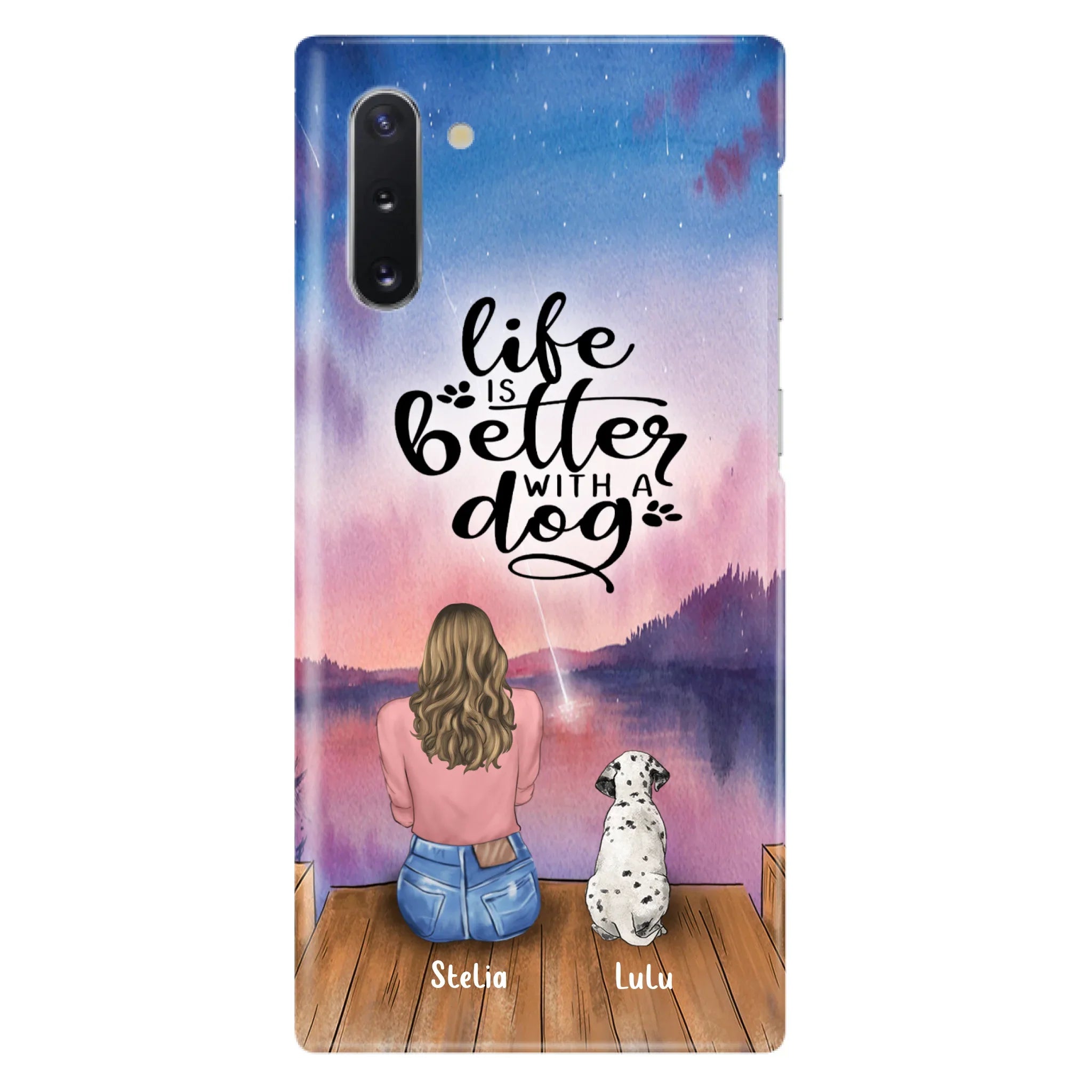 Personalized Dog Mom Phone Case - Gifts For Dog Lovers With Up to 4 Dogs - Life Is Better With A Dog - Case For iPhone, Samsung And Xiaomi