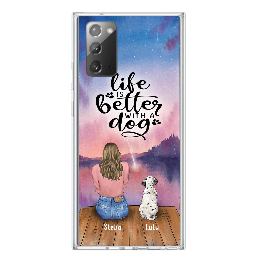 Personalized Dog Mom Phone Case - Gifts For Dog Lovers With Up to 4 Dogs - Life Is Better With A Dog - Case For iPhone, Samsung And Xiaomi
