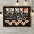 Personalized Father's Day Baseball Canvas - Gift Idea For Dad - To Us You Are The World