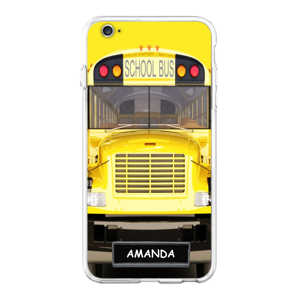 Personalized School Bus Phone Case - Gift Idea For School Bus Lovers - Case For iPhone, Samsung and Xiaomi
