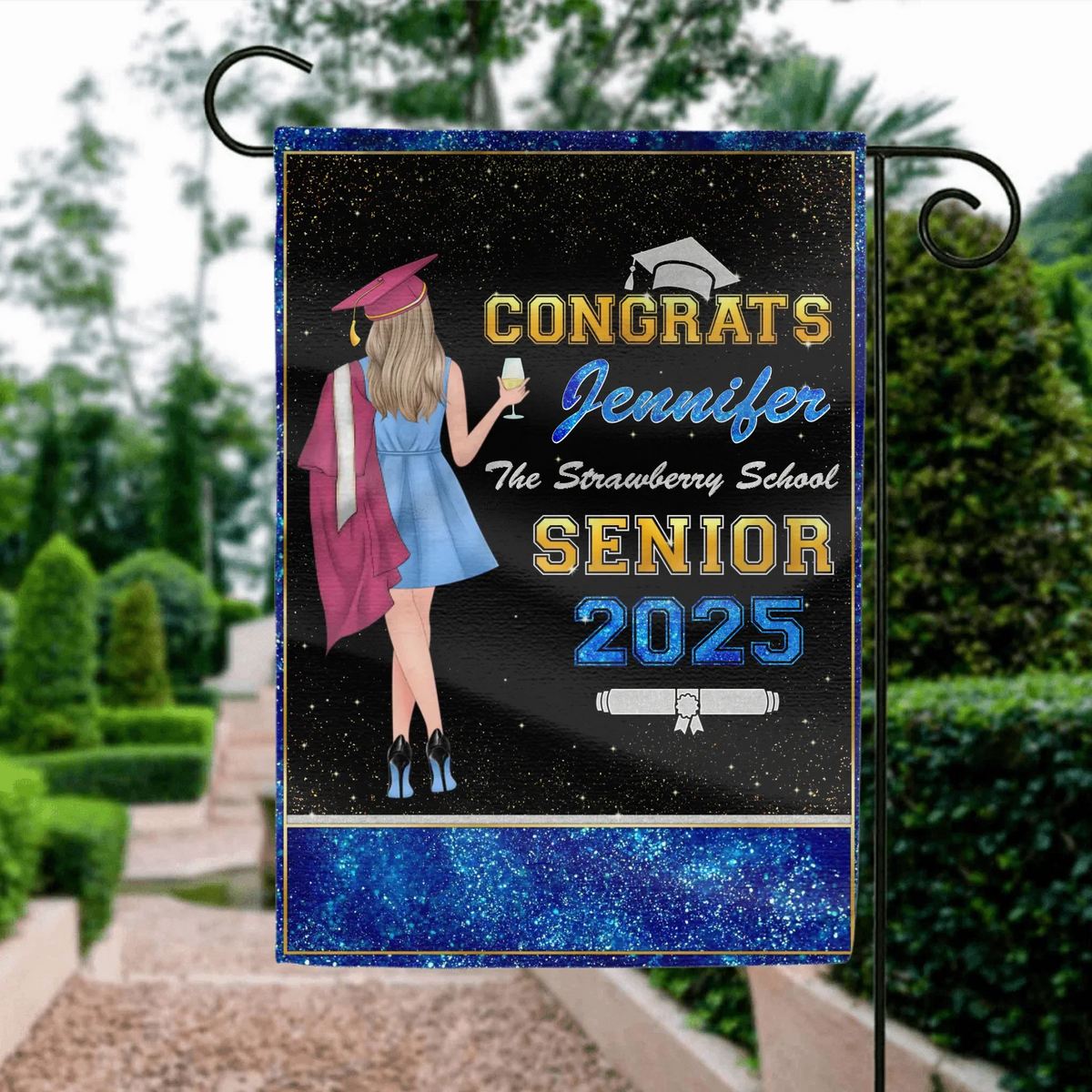 Personalized Graduation Senior Flag - Graduation Gift Idea For Daughter/Friend/Sister - Congrats 2025