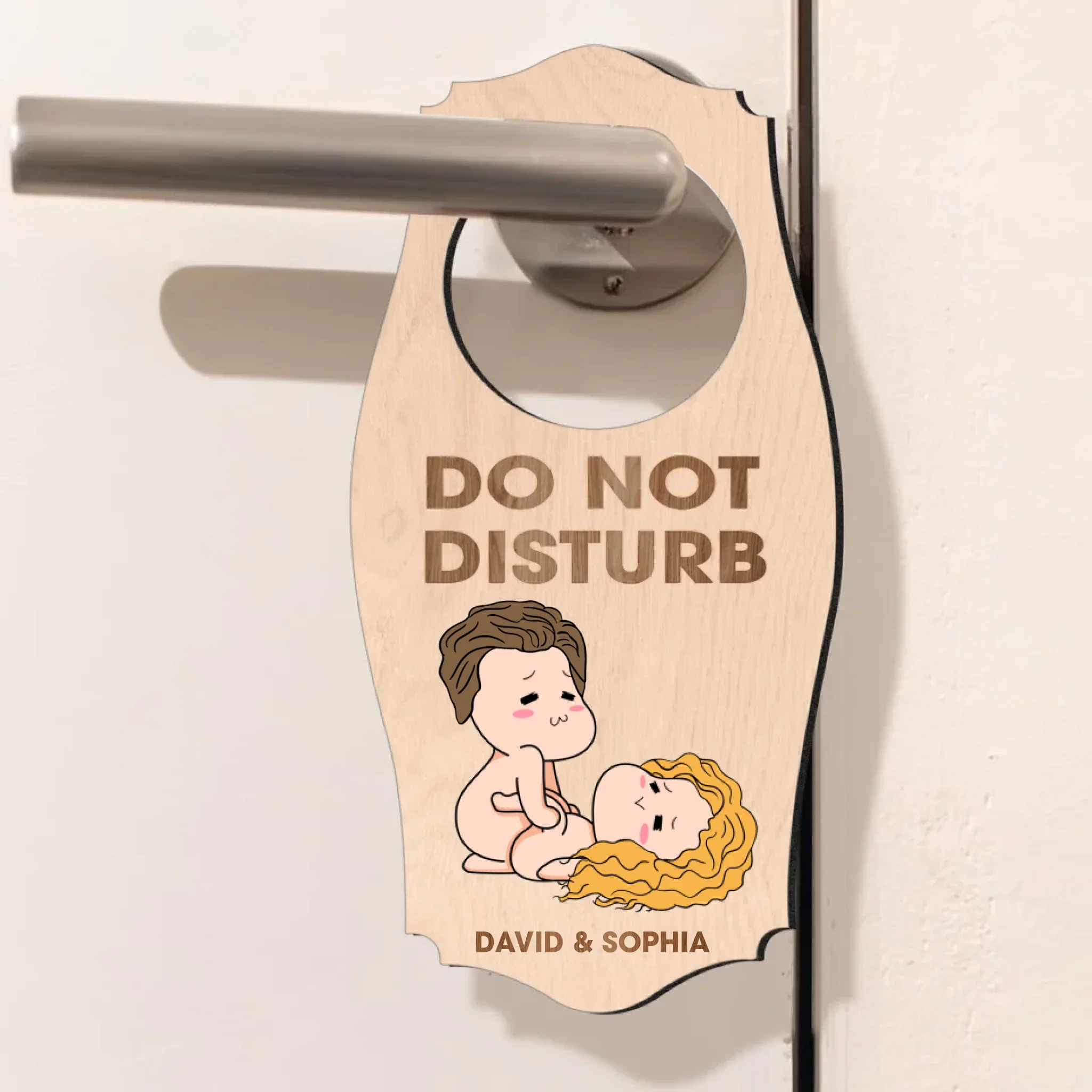 Personalized Do Not Disturb Couple Door Hanger - Gift Idea For Couple/Husband And Wife