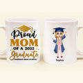 Personalized Proud Mom Of A 2025 Graduate Coffee Mug - Graduation Gift Idea For Family's Member
