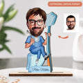 Personalized 3D Wooden Cartooned Dentist Figurine - Dental Surgeon Portrait - Gift Idea For Dentist