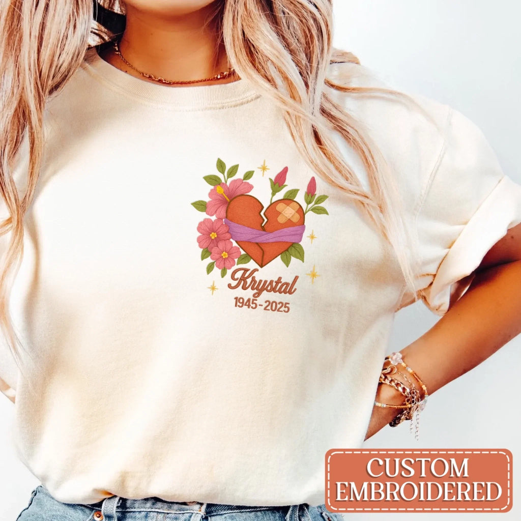Personalized Memorial Embroidered T-Shirt/Sweater/Hoodie - Memorial Gift Idea
