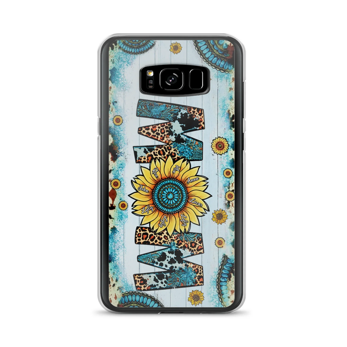 Custom Personalized Mom Sunflower Phone Case - Mother's Day Gift Idea - Upto 8 Kids - Case For iPhone/ Samsung