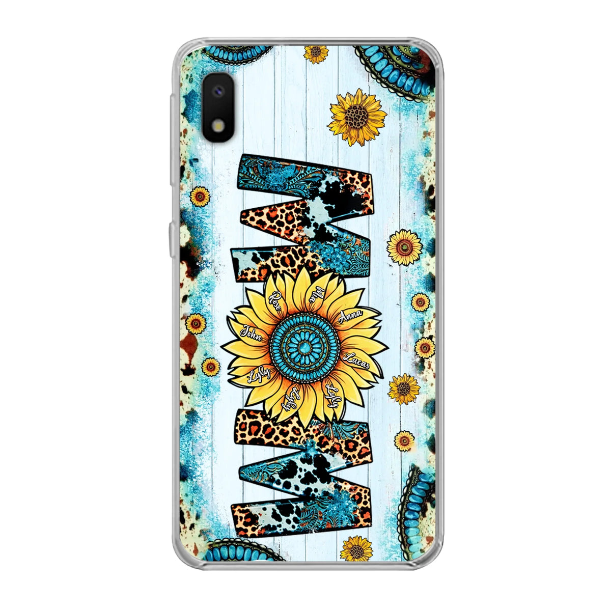 Custom Personalized Mom Sunflower Phone Case - Mother's Day Gift Idea - Upto 8 Kids - Case For iPhone/ Samsung