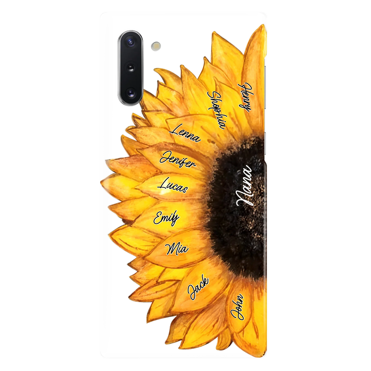 Custom Personalized Sunflower Grandma Phone Case -Upto 9 Kids - Mother's Day Gift Idea for Mom/Grandma