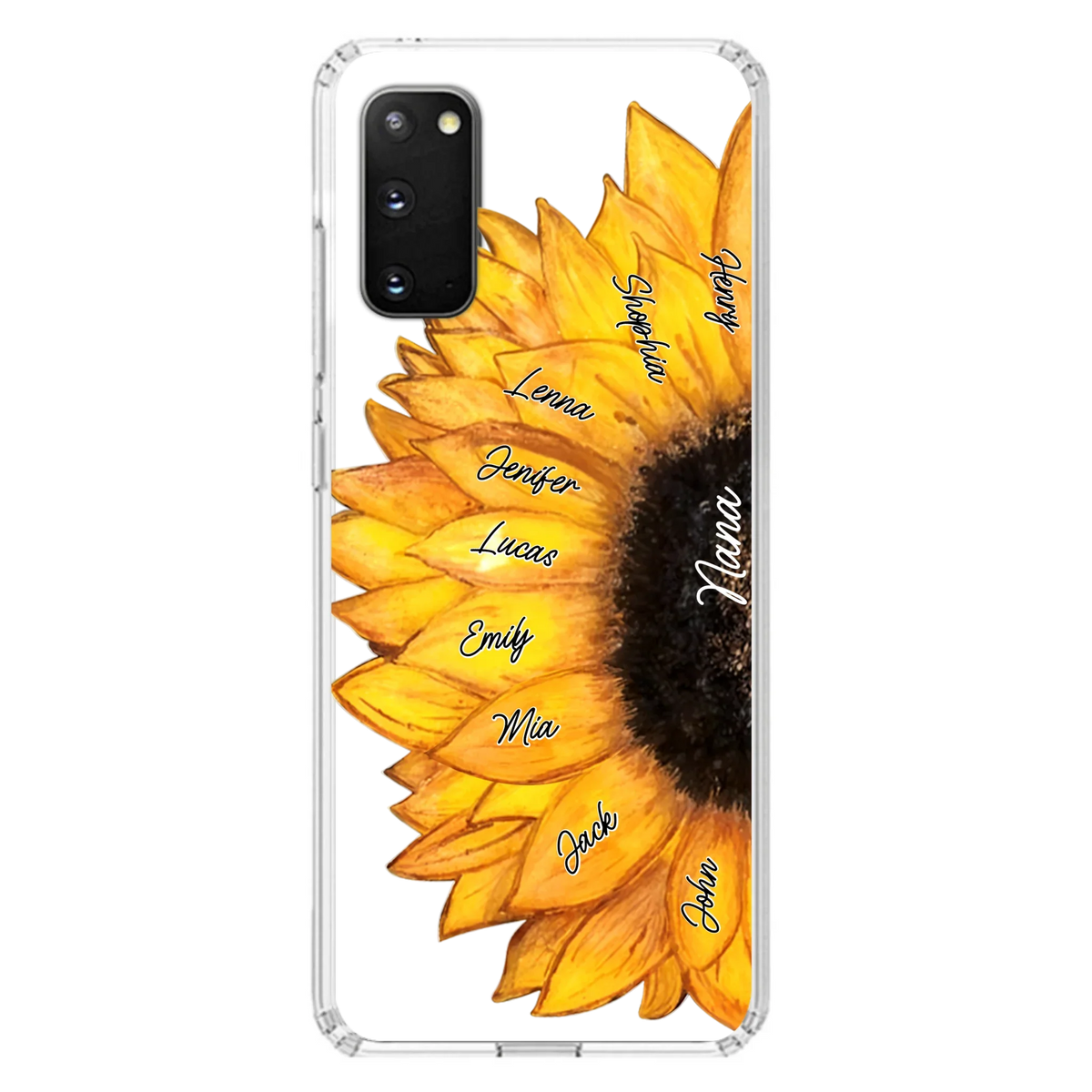 Custom Personalized Sunflower Grandma Phone Case -Upto 9 Kids - Mother's Day Gift Idea for Mom/Grandma